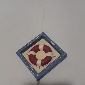 Nautical Red and Blue Lifebuoy Ornament